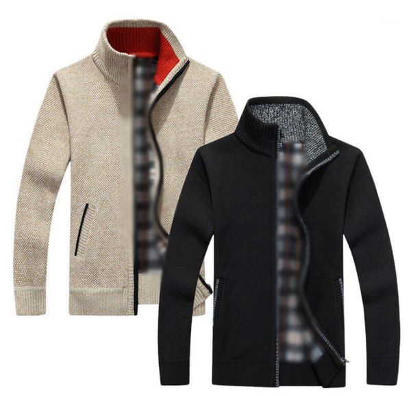 men's sweaters mens winter warm fleece lined sweater knitted zip up cardigan jumper uk, White;black
men's sweaters mens winter warm fleece lined sweater knitted zip up cardigan jumper uk, White;black