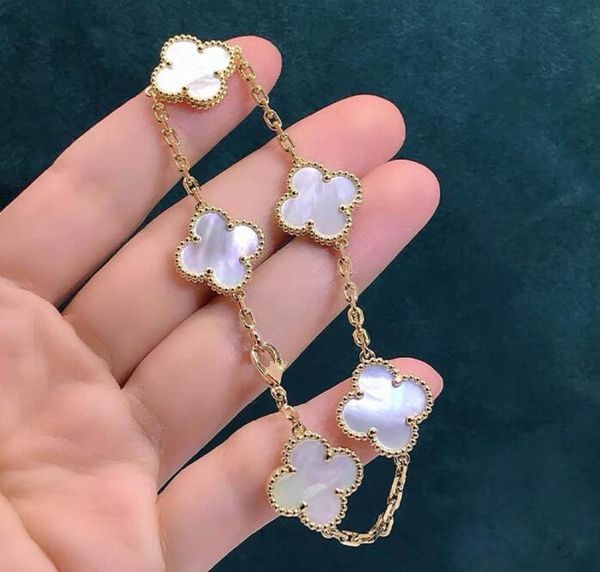 5 colors fashion classic 4/four leaf clover chain charm bracelets bangle 18k gold agate shell mother-of-pearl for women&girls wedding mother, Black
5 colors fashion classic 4/four leaf clover chain charm bracelets bangle 18k gold agate shell mother-of-pearl for women&girls wedding mother, Black