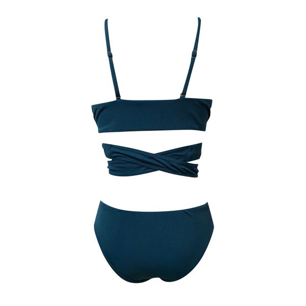 3Pieces/Lot Women Sexy Solid Color Textured Scalloped Tankini Swimsuit Front Cross Bandage BIkini Elastic Beachwear Swimmear, Green
3Pieces/Lot Women Sexy Solid Color Textured Scalloped Tankini Swimsuit Front Cross Bandage BIkini Elastic Beachwear Swimmear, Green