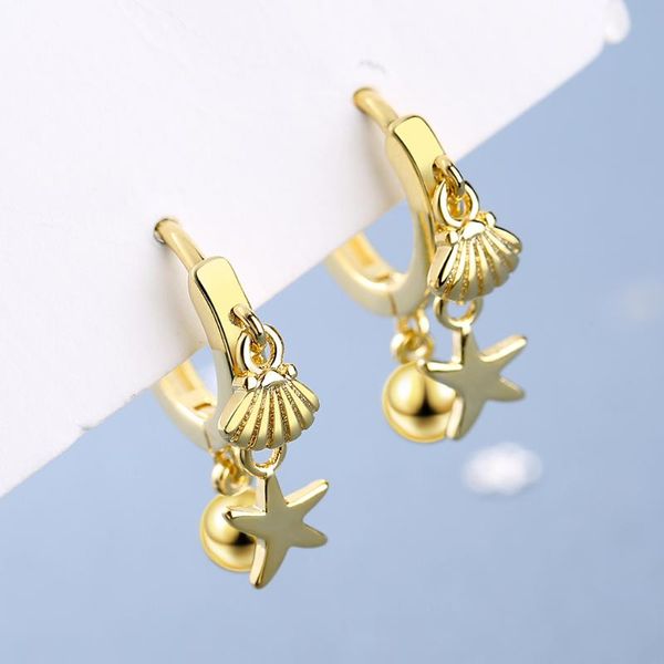 hoop & huggie creative starfish shell earrings for women all-match fashion temperament handmade ball ear jewelry female, Golden;silver
hoop & huggie creative starfish shell earrings for women all-match fashion temperament handmade ball ear jewelry female, Golden;silver