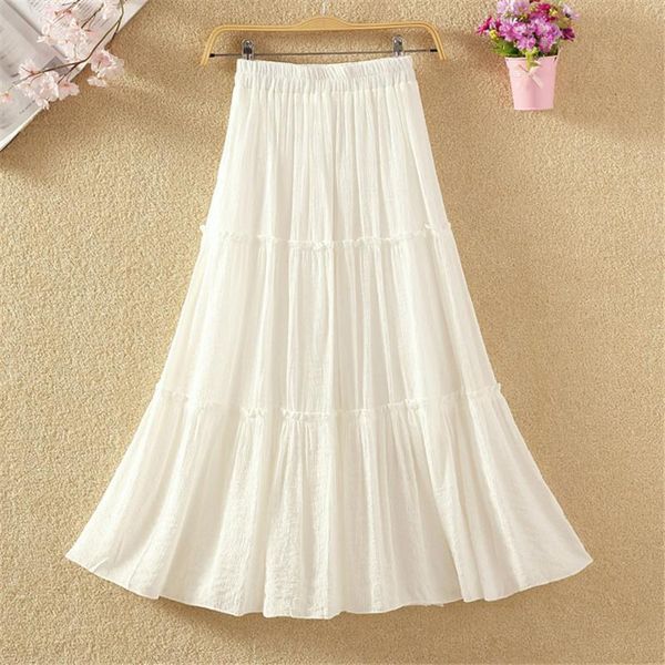 skirts women skirt solid color cotton linen casual a-line high waist pleated summer autumn female elastic long, Black
skirts women skirt solid color cotton linen casual a-line high waist pleated summer autumn female elastic long, Black