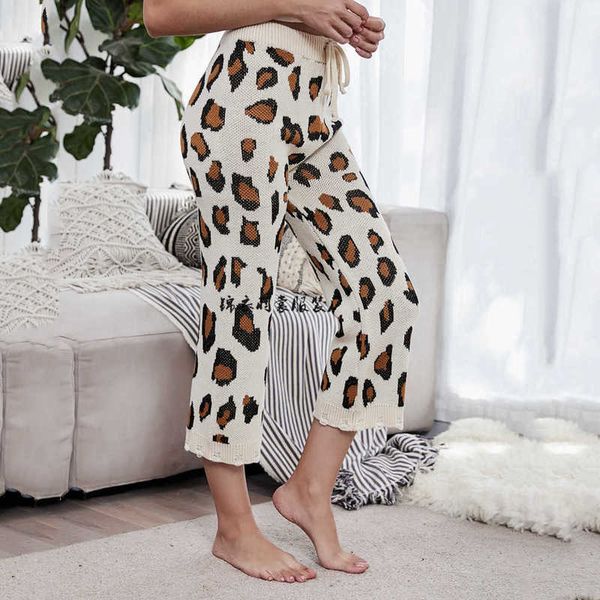 2021 spring loose leopard beach knitted pants, White;black 
2021 spring loose leopard beach knitted pants, White;black