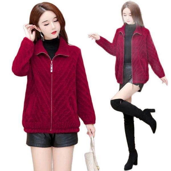 women's wool & blends 4xl autumn winter 2021 fashion knitting cardigan loose long sleeve sweater ladies jacket imitate mink fleece wome, Black
women's wool & blends 4xl autumn winter 2021 fashion knitting cardigan loose long sleeve sweater ladies jacket imitate mink fleece wome, Black