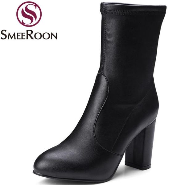 boots smeeroon arrive warm winter for women pointed toe thick high heels slip on women's ankle platform party shoes, Black
boots smeeroon arrive warm winter for women pointed toe thick high heels slip on women's ankle platform party shoes, Black