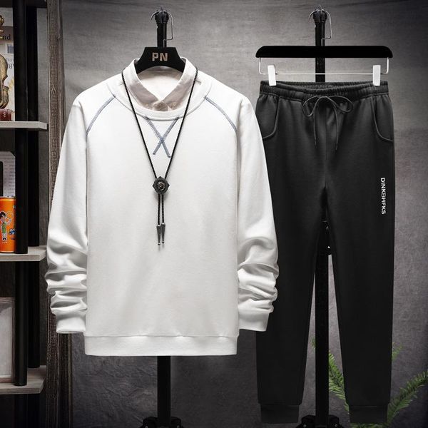 men's tracksuits 2 piece set printed hoodless pullover sweatshirt + sweatpants men outfit drawstring pants tracksuit casual streetwear, Gray
men's tracksuits 2 piece set printed hoodless pullover sweatshirt + sweatpants men outfit drawstring pants tracksuit casual streetwear, Gray