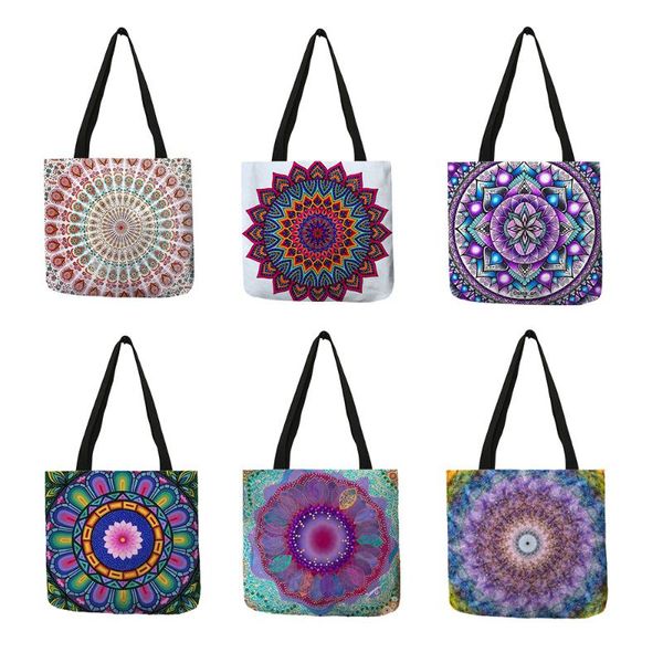 evening bags women's handbag with floral mandala, ecological linen shopping bag and reusable print, handbags for travel be
evening bags women's handbag with floral mandala, ecological linen shopping bag and reusable print, handbags for travel be