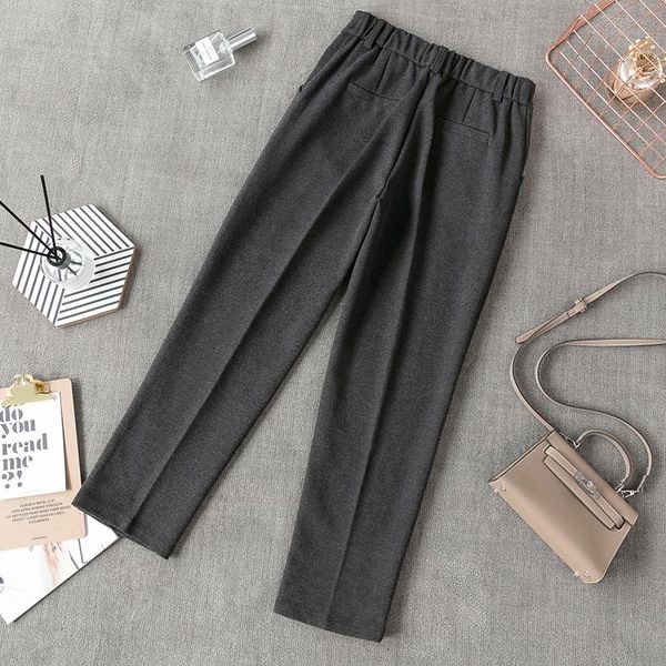 high waist woman woolen pants loose apricot gray business blazer suit pants female autumn winter new, Black;white
high waist woman woolen pants loose apricot gray business blazer suit pants female autumn winter new, Black;white