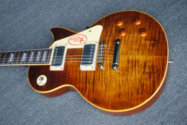 standard electric guitar yellow binding tiger maple rosewood fingerboard chrome hardware guitarra
standard electric guitar yellow binding tiger maple rosewood fingerboard chrome hardware guitarra
