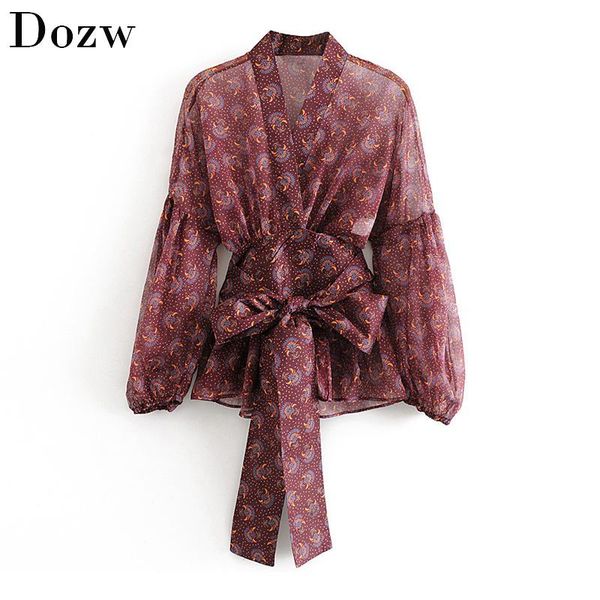 women's blouses & shirts women v neck stylish with belt 2021 floral print vintage chiffon blouse shirt casual batwing long sleeve blus, White
women's blouses & shirts women v neck stylish with belt 2021 floral print vintage chiffon blouse shirt casual batwing long sleeve blus, White