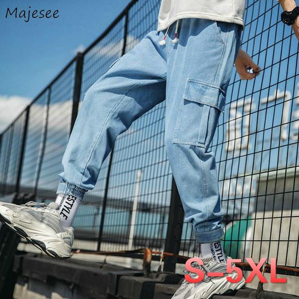 men's jeans men solid bundle plus size 5xl trousers printed safari-style korean chic leisure lace-up simple teens all-match loose, Blue
men's jeans men solid bundle plus size 5xl trousers printed safari-style korean chic leisure lace-up simple teens all-match loose, Blue
