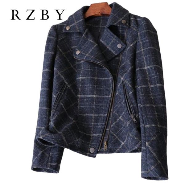 women's wool & blends women coat 2021 spring female decoration check pattern tooling motorcycle jacket rzby558, Black
women's wool & blends women coat 2021 spring female decoration check pattern tooling motorcycle jacket rzby558, Black