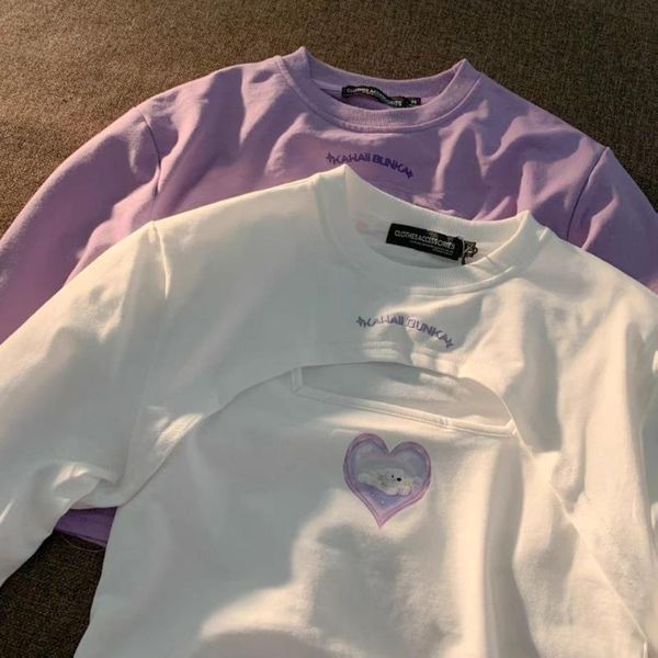 women's t-shirt spring design print two piece t-shirts women sweet purple fitness long sleeve smock + cropped tee female, White
women's t-shirt spring design print two piece t-shirts women sweet purple fitness long sleeve smock + cropped tee female, White
