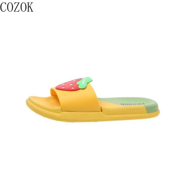slippers summer women's casual fashion vamp strawberry applique cute home bathroom all-match 2021, Black 
slippers summer women's casual fashion vamp strawberry applique cute home bathroom all-match 2021, Black