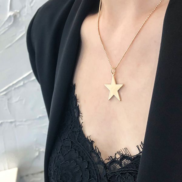 necklace simple five pointed star pendant fashion versatile gift for girls clavicle chain, Silver
necklace simple five pointed star pendant fashion versatile gift for girls clavicle chain, Silver