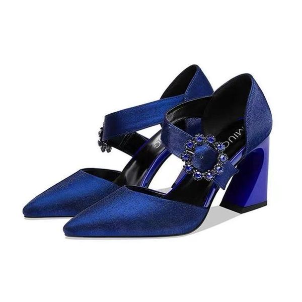 sandals blue crystal buckle banquet pumps women shoe silk pointed toe shoes woman elegant high heels wedding, Black
sandals blue crystal buckle banquet pumps women shoe silk pointed toe shoes woman elegant high heels wedding, Black