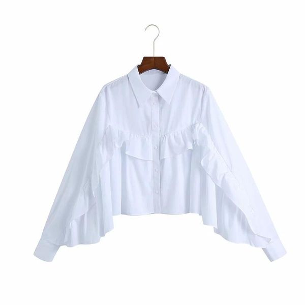 women's blouses & shirts spring of 2021 the europe and united states clothing laminated poplin shirt long sleeve cardigan coat, White
women's blouses & shirts spring of 2021 the europe and united states clothing laminated poplin shirt long sleeve cardigan coat, White