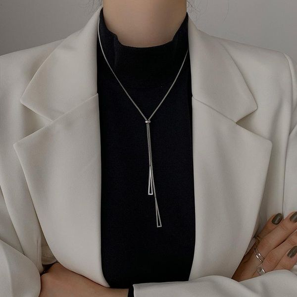 pendant necklaces personalized titanium steel necklace men's and women's adjustable chain geometric triangle long sweater, Silver
pendant necklaces personalized titanium steel necklace men's and women's adjustable chain geometric triangle long sweater, Silver
