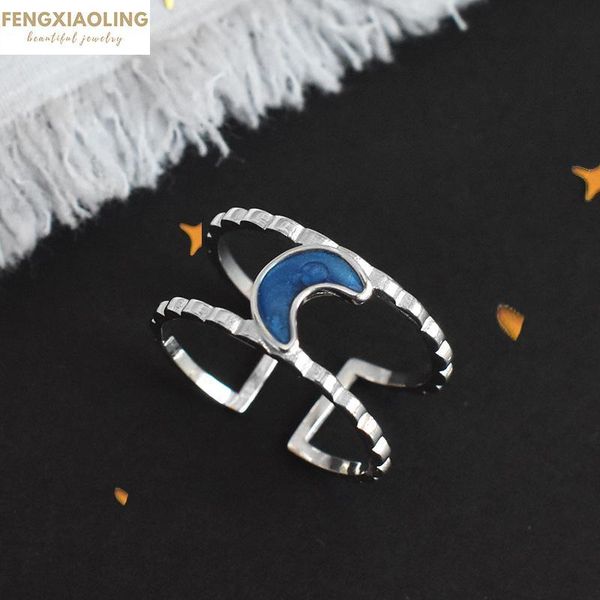cluster rings fengxiaoling ins style temperament moon women's ring 925 sterling silver blue drip glaze double layer gifts for girls, Golden;silver
cluster rings fengxiaoling ins style temperament moon women's ring 925 sterling silver blue drip glaze double layer gifts for girls, Golden;silver