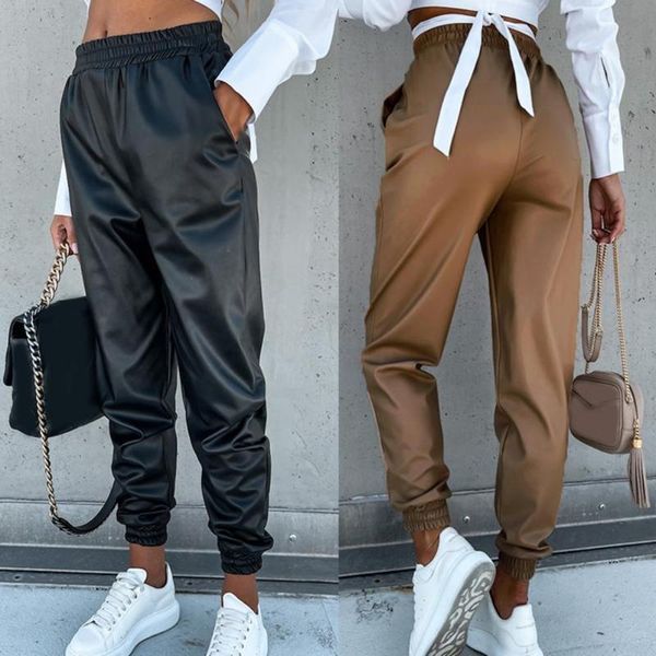 women's pants & capris female cool smooth pure color harem faux leather women elastic waist for office, Black;white
women's pants & capris female cool smooth pure color harem faux leather women elastic waist for office, Black;white