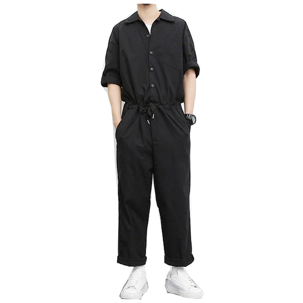 men's pants japanese retro jumpsuit for men and women couples short-sleeved tide casual tooling nine-point overalls, Black
men's pants japanese retro jumpsuit for men and women couples short-sleeved tide casual tooling nine-point overalls, Black
