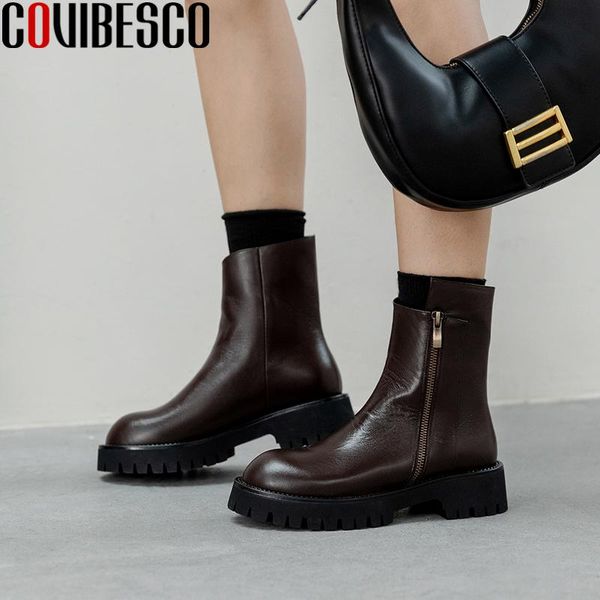 boots covibesco autumn winter casual women ankle genuine leather shoes woman concise side zipper platforms basic 2021, Black
boots covibesco autumn winter casual women ankle genuine leather shoes woman concise side zipper platforms basic 2021, Black