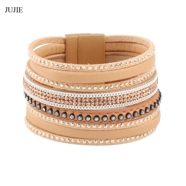 charm bracelets jujie boho multilayer bracelets&bangles 2021 heart magnet buckle claps leather metal cuff bangles for women, Golden;silver
charm bracelets jujie boho multilayer bracelets&bangles 2021 heart magnet buckle claps leather metal cuff bangles for women, Golden;silver