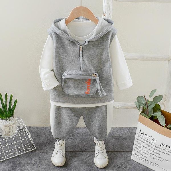clothing sets children's long sleeve suit 2021 boys and girls' hooded letter printed large pocket vest leisure sports three piece, White
clothing sets children's long sleeve suit 2021 boys and girls' hooded letter printed large pocket vest leisure sports three piece, White
