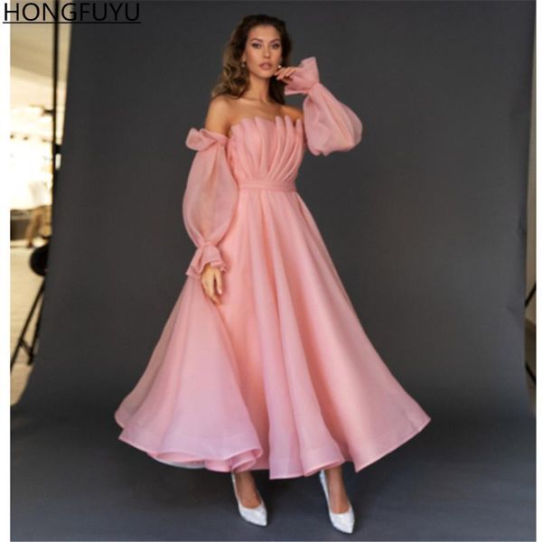 party dresses hongfuyu pink organza a line prom puff long sleeves strapless cocktail gowns ankle length vestidos de noite custom, White;black
party dresses hongfuyu pink organza a line prom puff long sleeves strapless cocktail gowns ankle length vestidos de noite custom, White;black