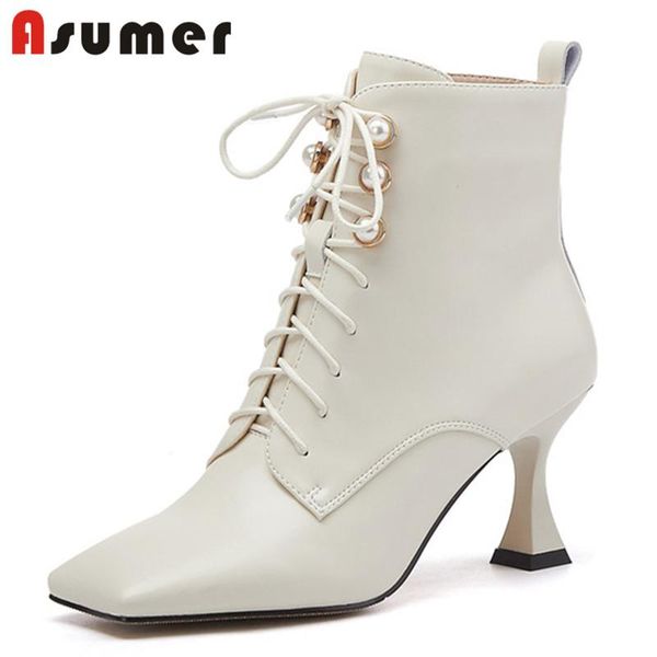 boots asumer 2021 genuine leather ankle women square toe thin high heel party wedding shoes ladies white, Black
boots asumer 2021 genuine leather ankle women square toe thin high heel party wedding shoes ladies white, Black