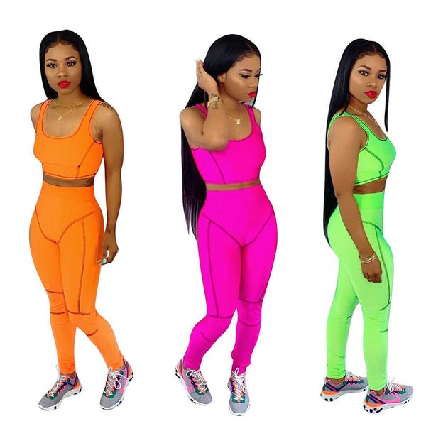 women summer active tracksuit outfits solid sleeveless vest crop slim long pant sets summer two piece pants set orange green rose red, Gray
women summer active tracksuit outfits solid sleeveless vest crop slim long pant sets summer two piece pants set orange green rose red, Gray