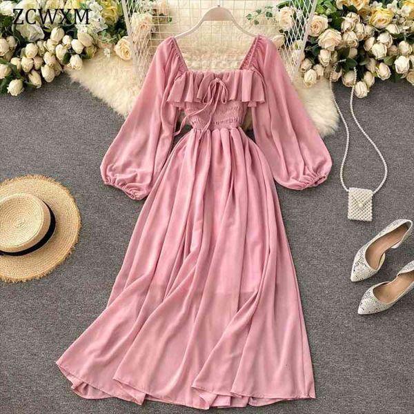 spring elegant holiday womens dress three quarter square collar off shoulder smocked elastic waist pink chiffon, Black;gray
spring elegant holiday womens dress three quarter square collar off shoulder smocked elastic waist pink chiffon, Black;gray