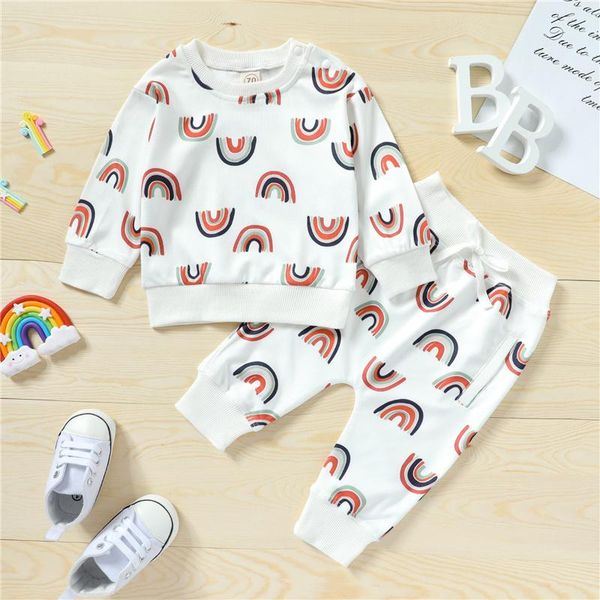 clothing sets 2pcs 0-3years born baby girls rainbow print casual cotton clothes set,girls long sleeve o-neck t-shirt + drawstring trousers, White
clothing sets 2pcs 0-3years born baby girls rainbow print casual cotton clothes set,girls long sleeve o-neck t-shirt + drawstring trousers, White