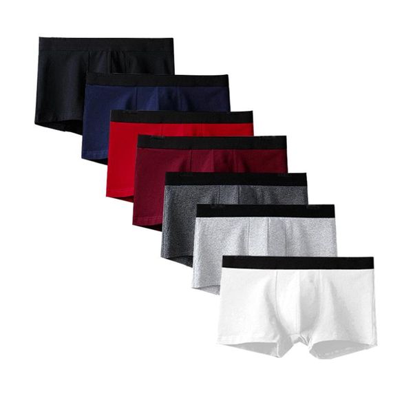 underpants 6pcs/lot men's shorts underwear boxers man breathable solid comfortable panties pure cotton, Black;white