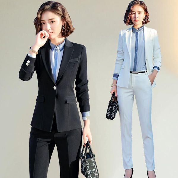 women's suits & blazers set fashion black small suit two-piece 2021 spring temperament professional decoration casual clothing, White;black
women's suits & blazers set fashion black small suit two-piece 2021 spring temperament professional decoration casual clothing, White;black