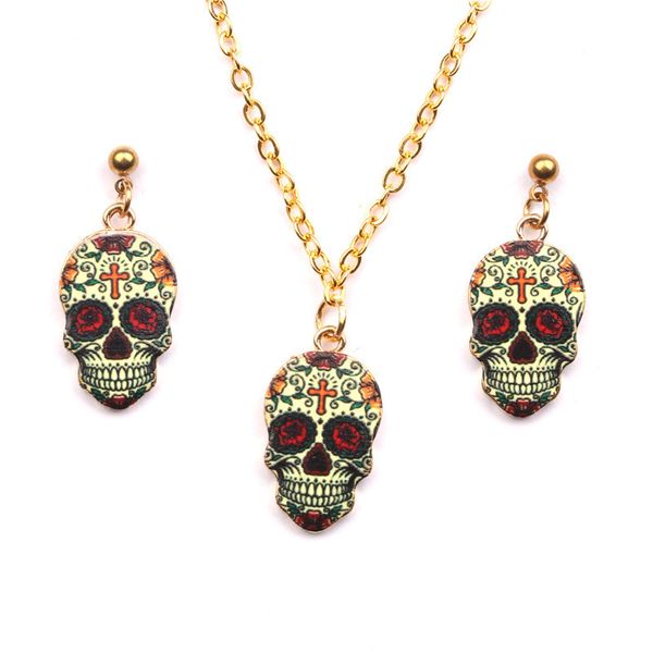 halloween colorful skull pattern electroplating necklace with pendant fashion leisure gift anniversary party, Silver
halloween colorful skull pattern electroplating necklace with pendant fashion leisure gift anniversary party, Silver