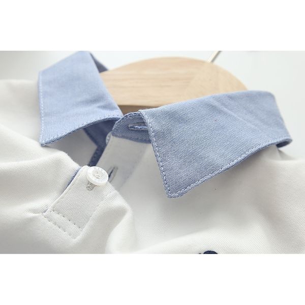 t-shirt children's sleeve boys' 2021 new lapel long wear, Black;white
t-shirt children's sleeve boys' 2021 new lapel long wear, Black;white