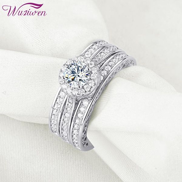 cluster rings wuziwen 3 pcs 925 sterling silver wedding for women engagement ring set 2.4 ct round zircon classic jewelry size 5-12, Golden;silver
cluster rings wuziwen 3 pcs 925 sterling silver wedding for women engagement ring set 2.4 ct round zircon classic jewelry size 5-12, Golden;silver