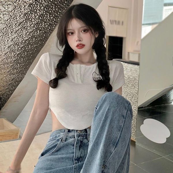 women's t-shirt 2021 summer casual short paragraph solid color cultivating short-sleeved printing rounded korean lovely swee, White
women's t-shirt 2021 summer casual short paragraph solid color cultivating short-sleeved printing rounded korean lovely swee, White