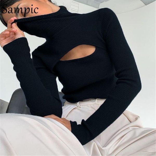 women's t-shirt sampic autumn turtleneck elastic hollow out long sleeve women t shirts basic tees streetwear beige cropped shirt, White
women's t-shirt sampic autumn turtleneck elastic hollow out long sleeve women t shirts basic tees streetwear beige cropped shirt, White