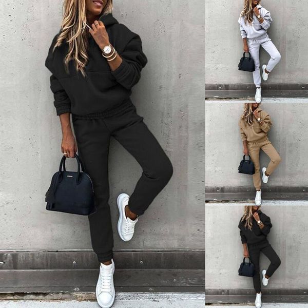 women's two piece pants tracksuit casual solid long sleeve hooded sport suits autumn warm hoodie sweatshirts and pant fleece sets, White
women's two piece pants tracksuit casual solid long sleeve hooded sport suits autumn warm hoodie sweatshirts and pant fleece sets, White
