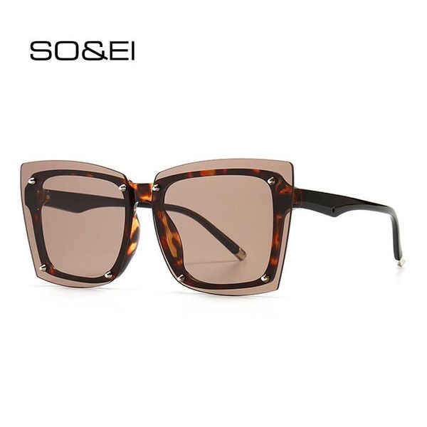 sunglasses so&ei vintage rimless square women fashion rivets decorative gradient eyewear trending men shades uv400 sun glasses, White;black
sunglasses so&ei vintage rimless square women fashion rivets decorative gradient eyewear trending men shades uv400 sun glasses, White;black