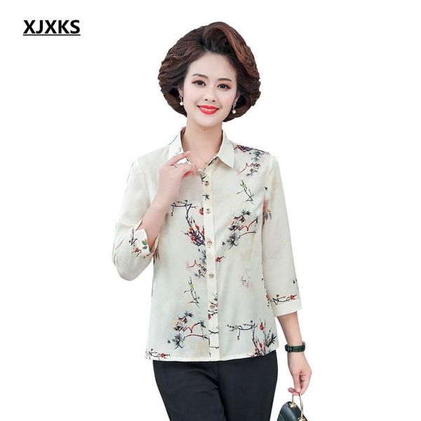 women's blouses & shirts xjxks 2021 women summer shirt loose plus size fashion printing three-quarter sleeves single-breasted blouse to, White
women's blouses & shirts xjxks 2021 women summer shirt loose plus size fashion printing three-quarter sleeves single-breasted blouse to, White