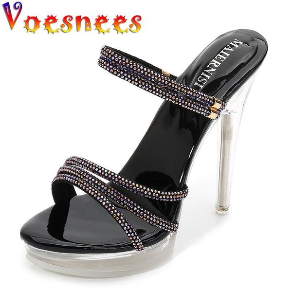 sandals voesnees summer crystal slippers women high heels 10cm colored diamond party nightclub platform steel pipe shoes, Black
sandals voesnees summer crystal slippers women high heels 10cm colored diamond party nightclub platform steel pipe shoes, Black