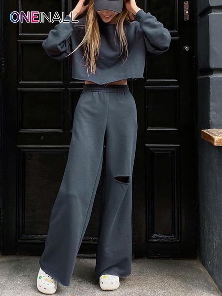 women's two piece pants oneinall gray casual set for women round neck long sleeve sweatshirts elastic waist females 2021 trousers suits, White
women's two piece pants oneinall gray casual set for women round neck long sleeve sweatshirts elastic waist females 2021 trousers suits, White