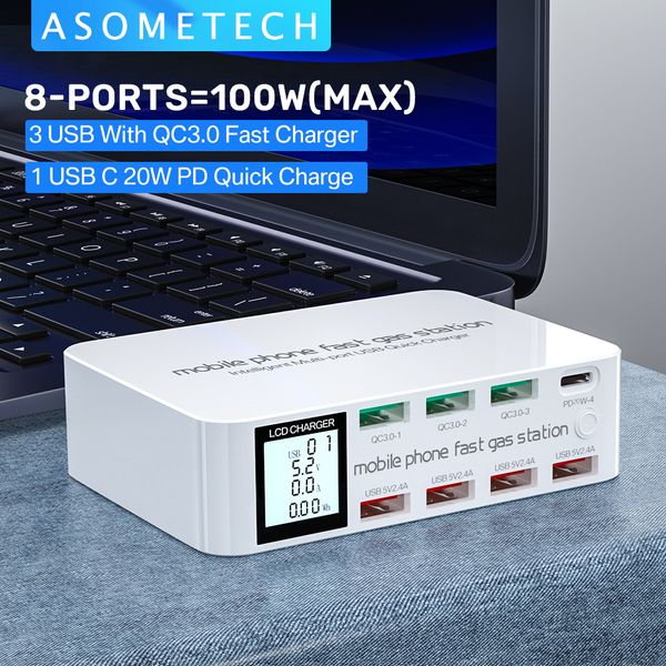 100w 8 ports lcd display quick charge 3.0 usb charger adapter hub type c pd fast phone charger for iphone huawei samsung xiaomi
100w 8 ports lcd display quick charge 3.0 usb charger adapter hub type c pd fast phone charger for iphone huawei samsung xiaomi