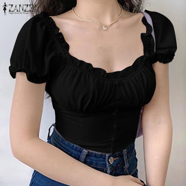 women's blouses & shirts fashion puff sleeve 2022 ruffle casual summer solid button tunic female pleated chemise, White
women's blouses & shirts fashion puff sleeve 2022 ruffle casual summer solid button tunic female pleated chemise, White