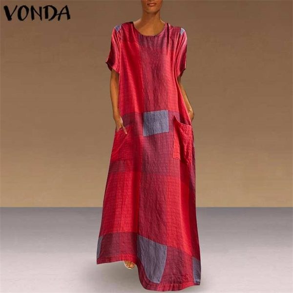 vonda 2021 vintage patchwork plaid maxi dress women bohemian vests holiday beach dress casual loose summer sundress plus size, Black;gray
vonda 2021 vintage patchwork plaid maxi dress women bohemian vests holiday beach dress casual loose summer sundress plus size, Black;gray