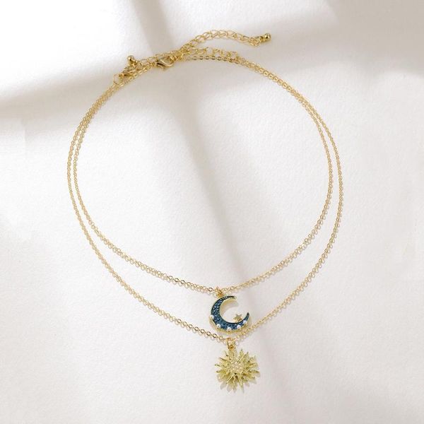 pendant necklaces beauty layer bohemian crystal moon sun necklace gold color link chain chocker for women man party jewelry gift, Silver
pendant necklaces beauty layer bohemian crystal moon sun necklace gold color link chain chocker for women man party jewelry gift, Silver
