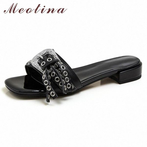 meotina women slippers metal decoration real leather low heel slides square toe block heels lady shoes summer sandals white 40 l2os#, Black
meotina women slippers metal decoration real leather low heel slides square toe block heels lady shoes summer sandals white 40 l2os#, Black