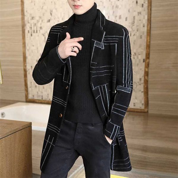 mens winter jackets and coats wool trench windbreaker long slim casual outwear male striped steetwear jackets ropa de hombre 4xl 211122, Black
mens winter jackets and coats wool trench windbreaker long slim casual outwear male striped steetwear jackets ropa de hombre 4xl 211122, Black